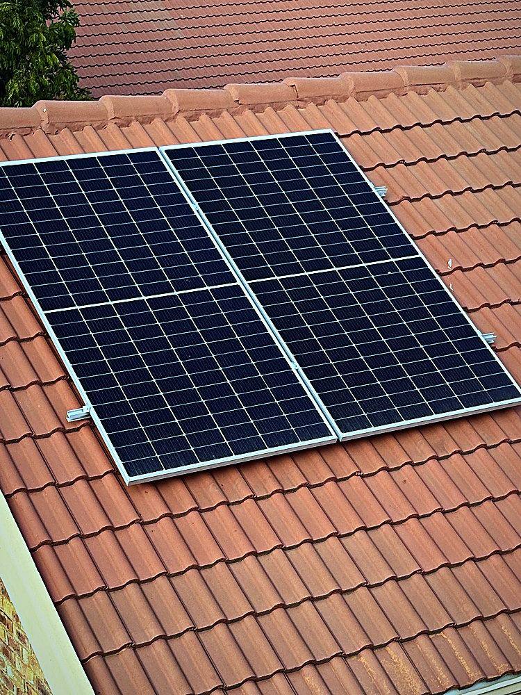 Solar panels on a Centurion roof after cleaning
