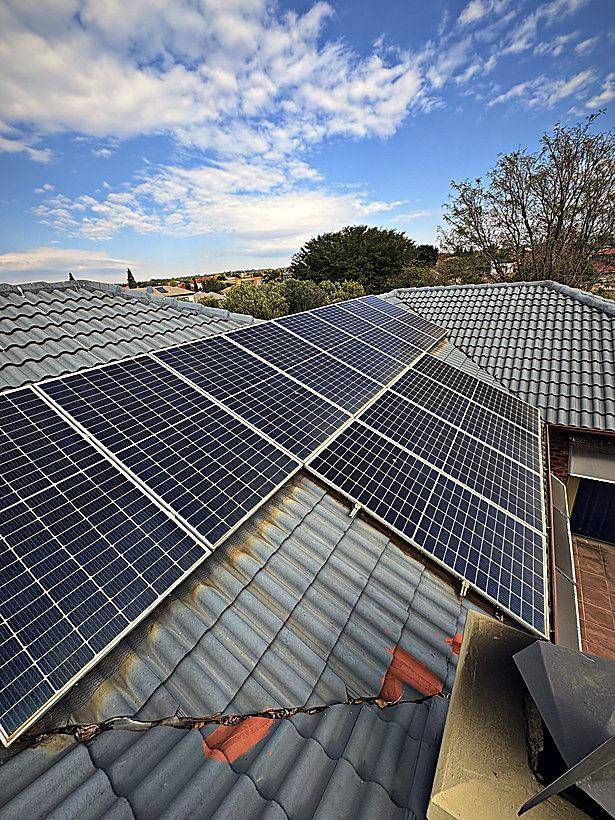 Solar array against an open Gauteng sky